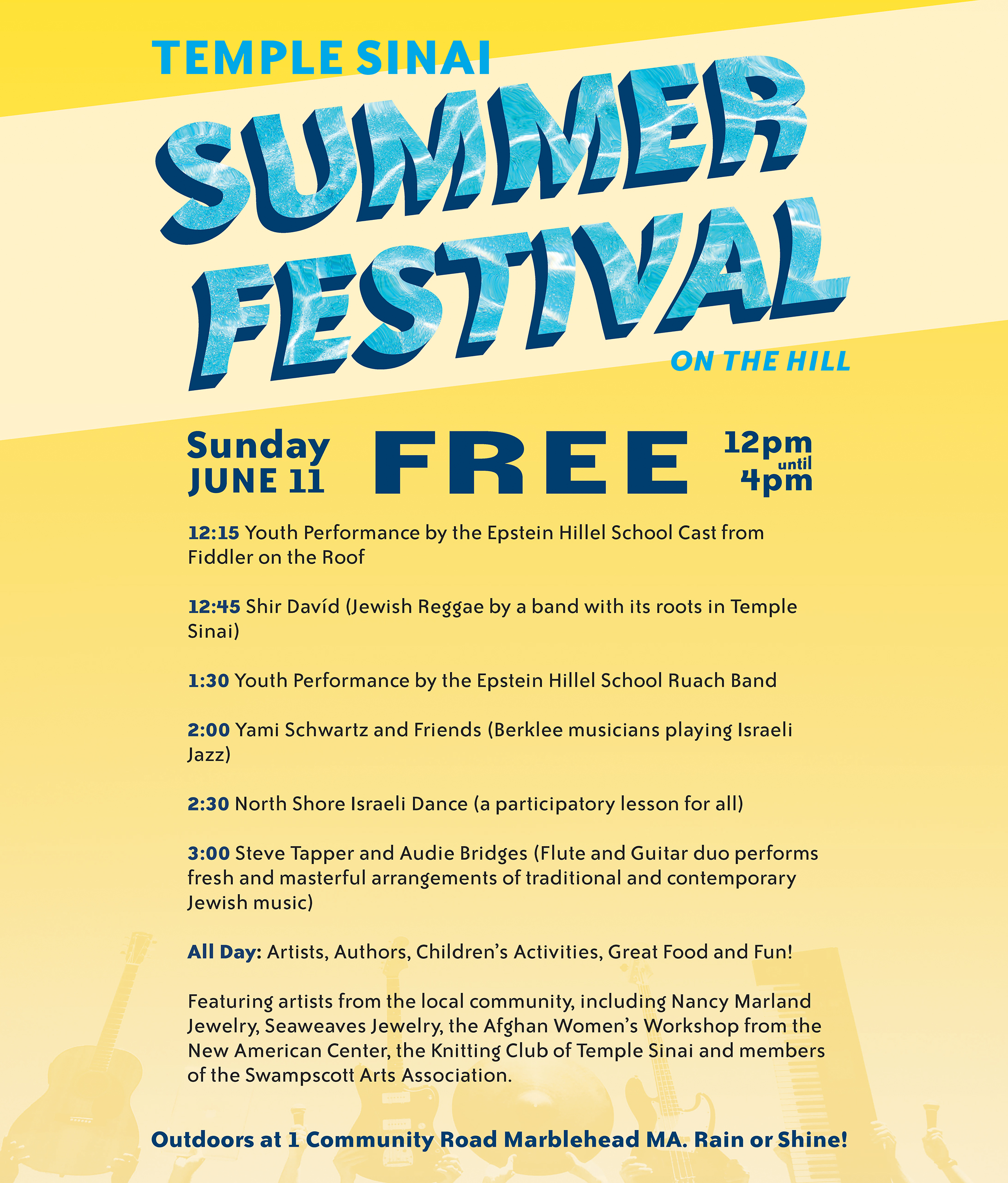 Temple Sinai's Summer Festival on the Hill, Sunday June 11 2023